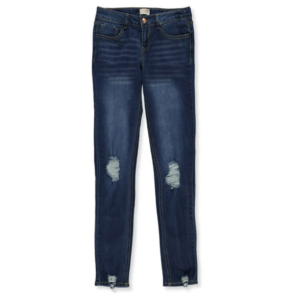 Cookie's Girls' Rip-Patch Stretch Skinny Jeans - pacific blue, 8 (Big Girls)