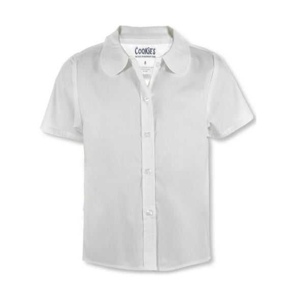 Cookie's Junior Girls' S/S Pan Button-Up Shirt Color: white Size: junior 44