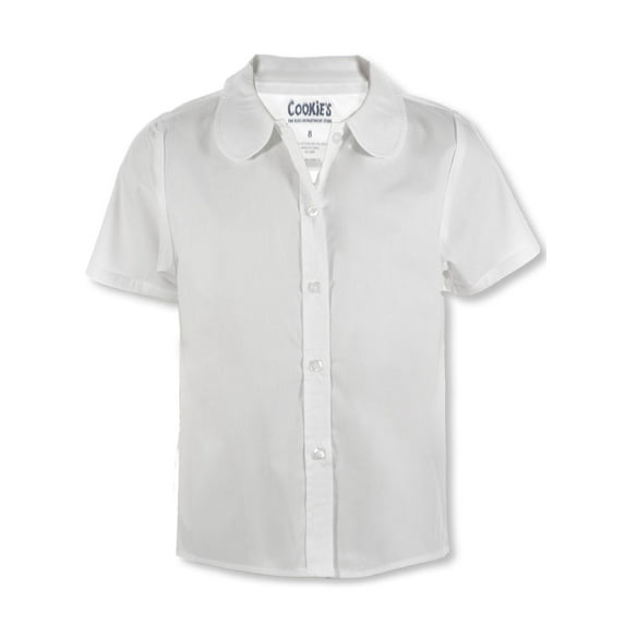 Cookie's Junior Girls' S/S Pan Button-Up Shirt Color: white Size: junior 46