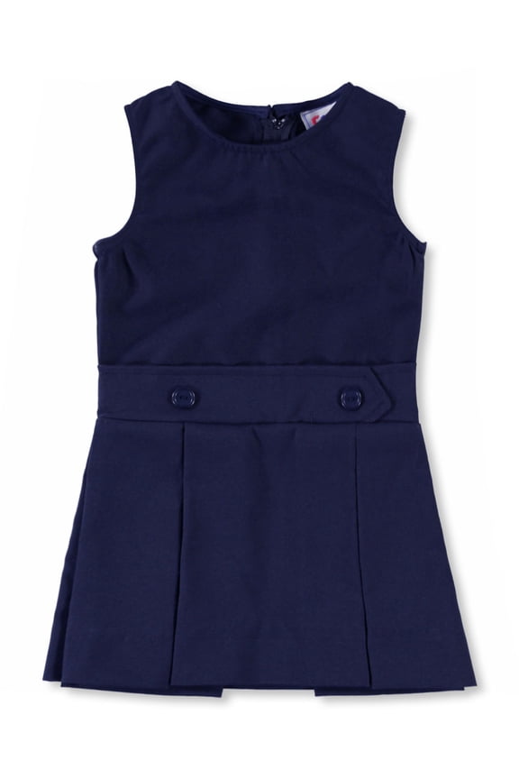 Cookie's Little Girls’ Bib Front Jumper with Kick Pleats (Sizes 2 - 6X) Color: navy Size: 4