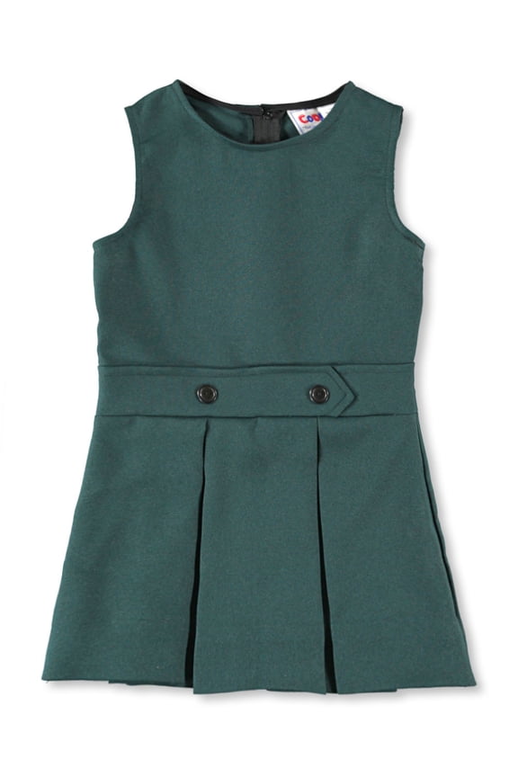 Cookie's Little Girls’ Bib Front Jumper with Kick Pleats (Sizes 2 - 6X) Color: green Size: 6x
