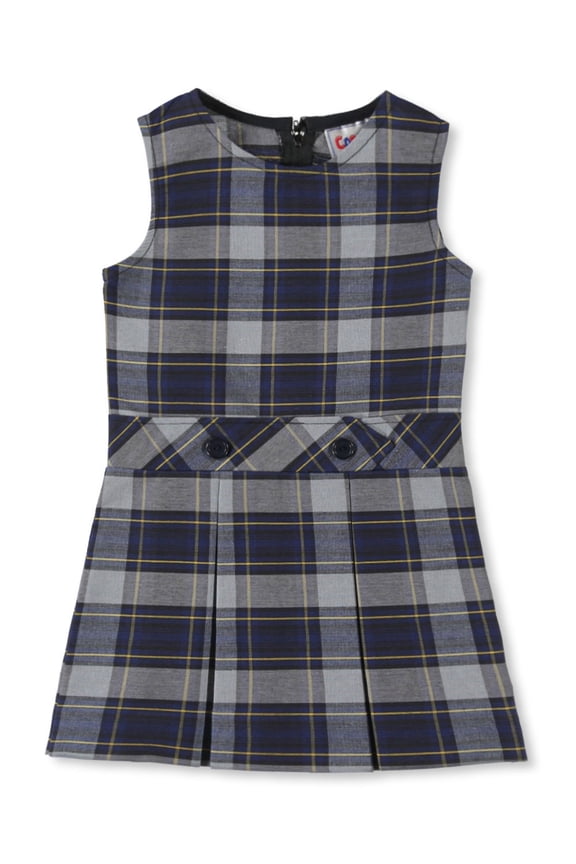 Cookie's Little Girls’ Bib Front Jumper with Kick Pleats (Sizes 2 - 6X) Color: *plaid #57*, allow 3-6 weeks extra Size: 6x