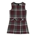 thumbnail image 1 of Cookie's Little Girls’ Bib Front Jumper with Kick Pleats (Sizes 2 - 6X) Color: burgundy/gray/white *plaid #91* Size: 6x, 1 of 1