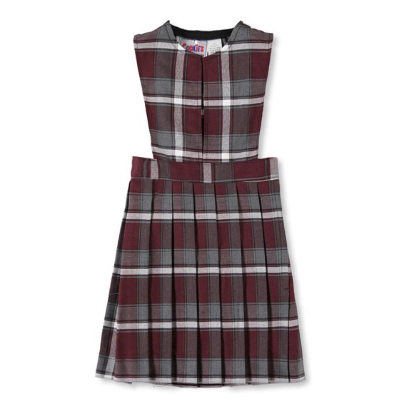Cookie's Little Girls' Slit Neck Jumper (Sizes 2 - 6X) - burgundy/gray/white *plaid #91*, 2