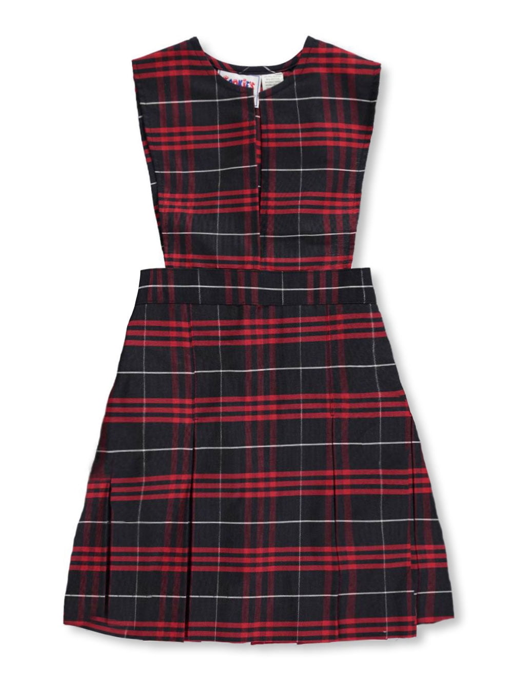 Cookie's Little Girls' Bib Front Jumper With Kick Pleats – Sizes 2-6X, School & Dress-Up Essential