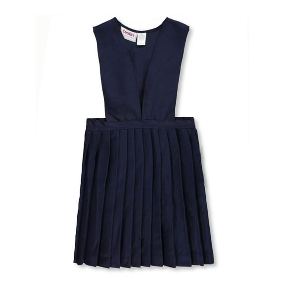 Cookie's V-Neck Pleated Jumper (Special Order Sizes) - navy, 14 (Big Girls)