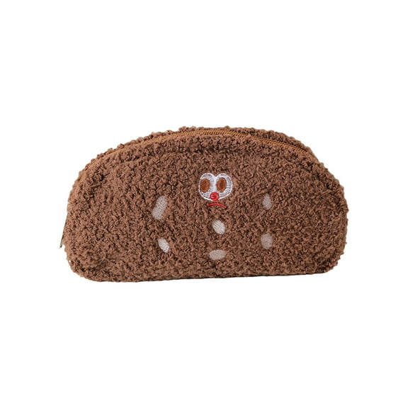 Cookie-shaped Plush Pencil Pouch, Cute Soft Pencil Case Stationery Organizer for Office & Daily Supplies