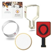 Pickle Ball Cookie Cutter 2 Pc Set - 4 in Pickle Ball, 2.5 in Ball - USA Made Tin Plate Steel