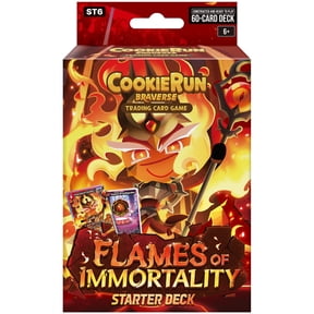 CookieRun TCG: Starter Deck - Flames of Immortality -Red Legendary Cookie Fire Spirit, Ready-To-Play Character Deck, Braverse Trading Card Battle Game