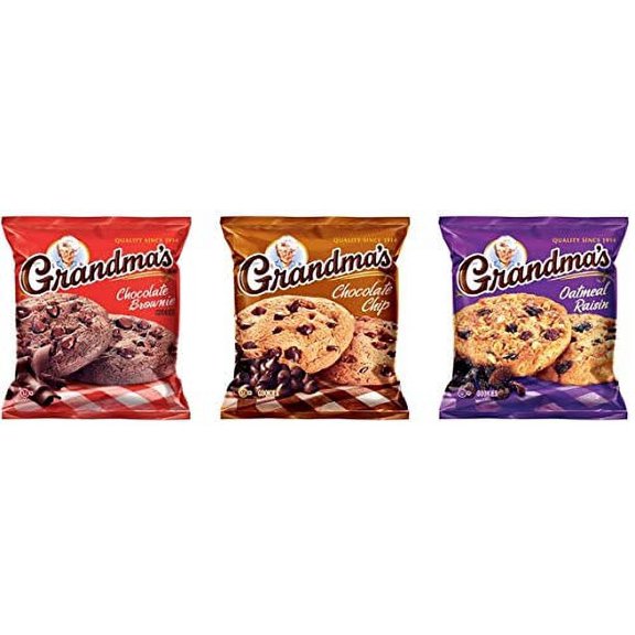 Cookies  2.5 Oz Packages Bundle Of 15 Pack Includes : 5 X Chocolate Brownie, 5 X Chocolate Chip, 5 X Oatmeal Raisin (15 Count)