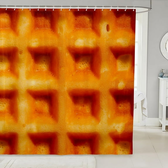 Cookies Bath Curtain Chocolate Chip Cookie Shower Curtain Novelty Realistic Cookies Bathroom Shower Curtain Set for Boys Girls Food Theme Kids Bathroom Accessories 72"x84"