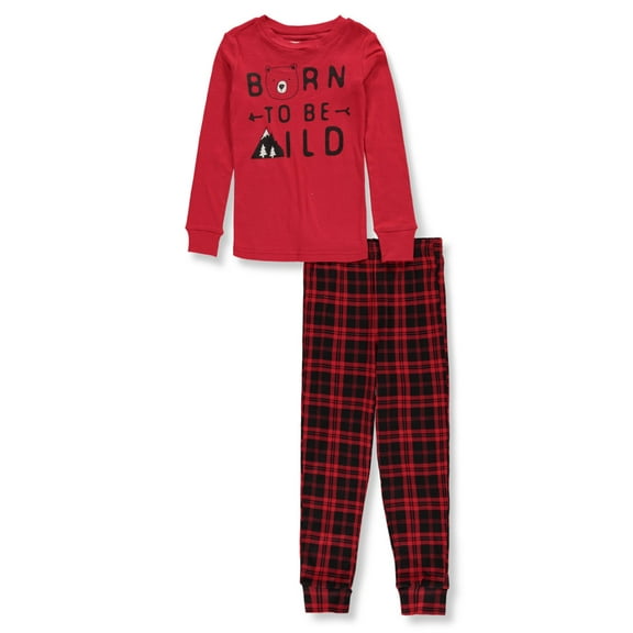 Cookies' Boys' 2-Piece Plaid Pajamas Set Color: red/multi Size: 3t