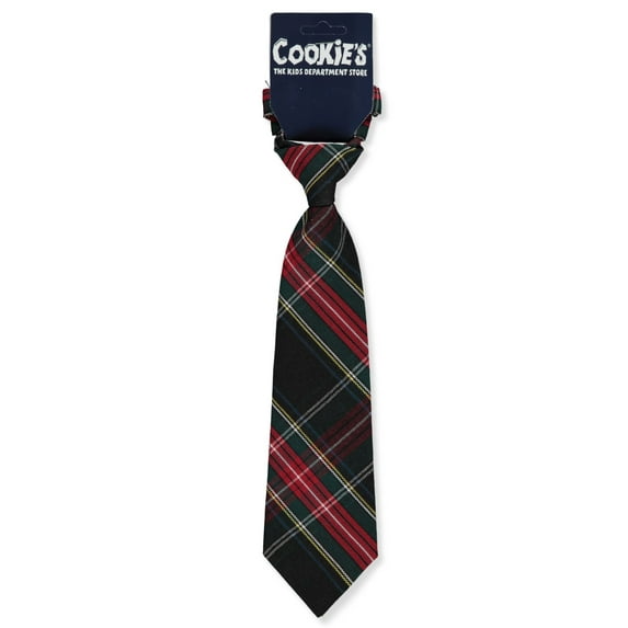 Cookies Boys' Banded Tie Color: black/red/white/gold *plaid #63* Size: 16"