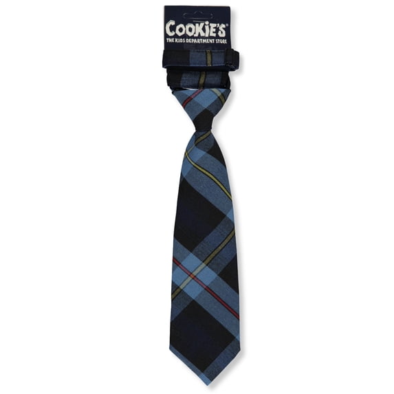 Cookies Boys' Banded Tie Color: blue/navy/gold *plaid #9a* Size: 12"
