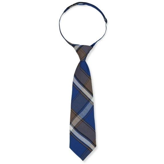 Cookies Boys' Banded Tie Color: royal/taupe/white *plaid #73* Size: 16"
