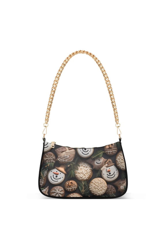 Cookies Chocolates LeavesWomen Small Shoulder Bag Crossbody Tote Hobo Bags Purse Clutch Handbags with Chain Strap for Women