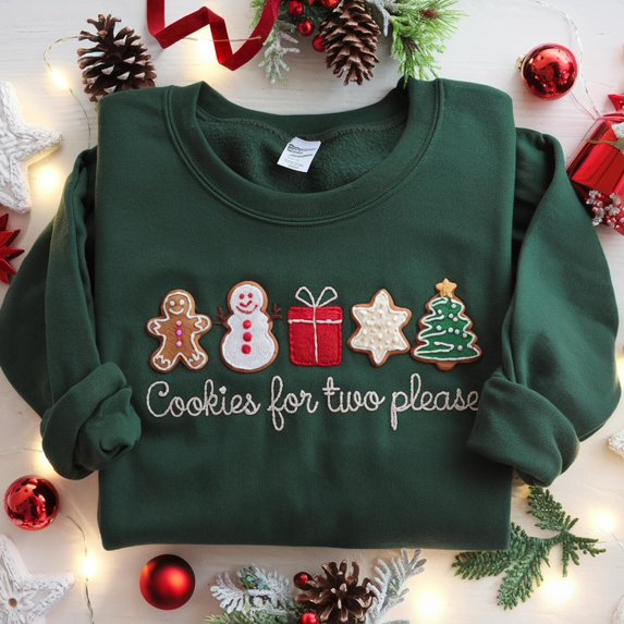 Cookies For Two Christmas Pregnancy Announcement Sweatshirt