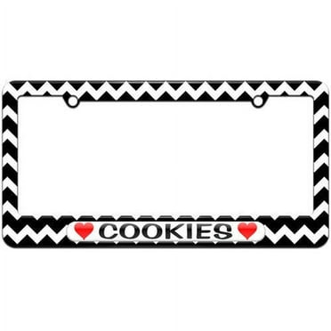 Cookies Love with Hearts License Plate Tag Frame, Multiple Colors