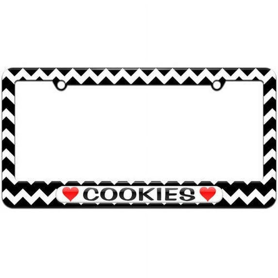 Cookies Love with Hearts License Plate Tag Frame, Multiple Colors