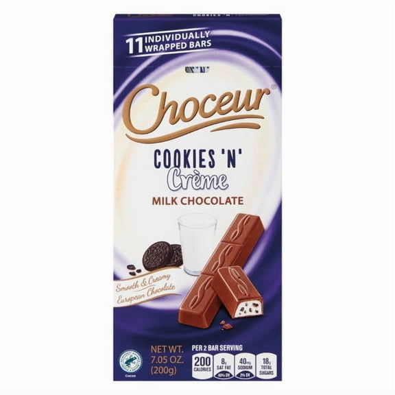 Cookies & Milk Creme Filled Chocolate Bars, 11 count- Pack of 2