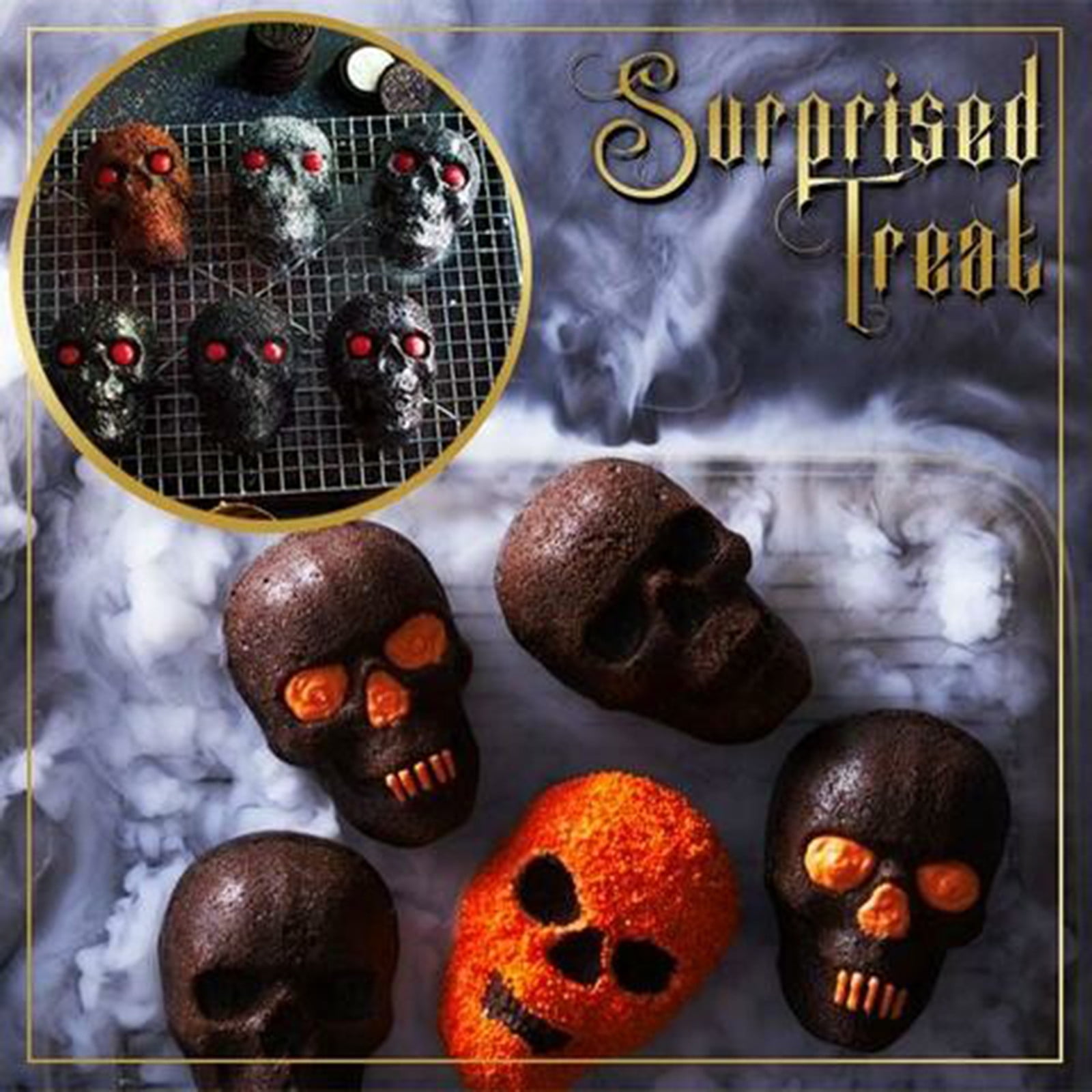 Cookies Molds Clearance Halloween Skull Silicone Cake Decoration Liquid