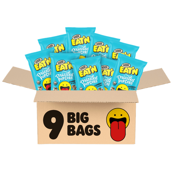 Good Eat'n Cookies N Creme Drizzled Popcorn 5oz - 9 Bags