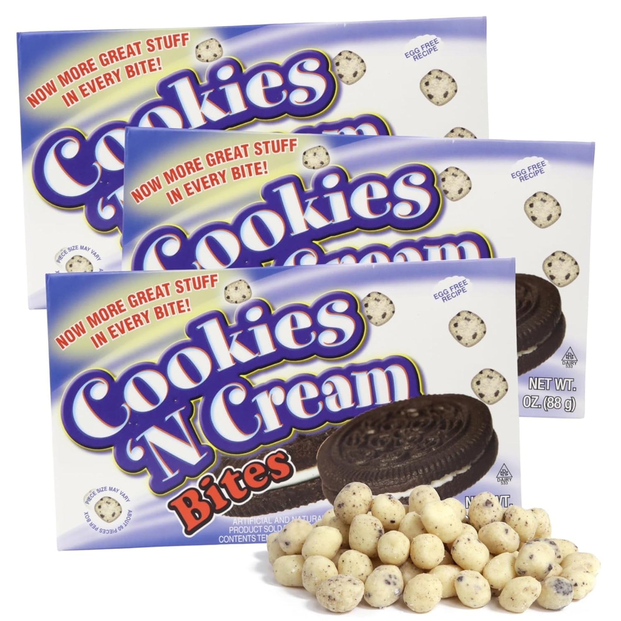 Cookies N Cream Cookie Dough Bites, Pack of 3, 3.1 Ounces per Box