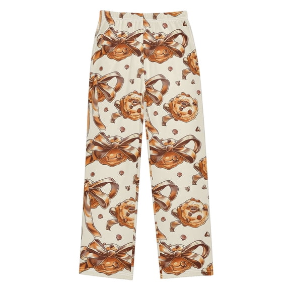 Cookies with Bows Christmas Pajama Pants Soft and Lightweight Elastic Waistband Christmas Pajama Pants