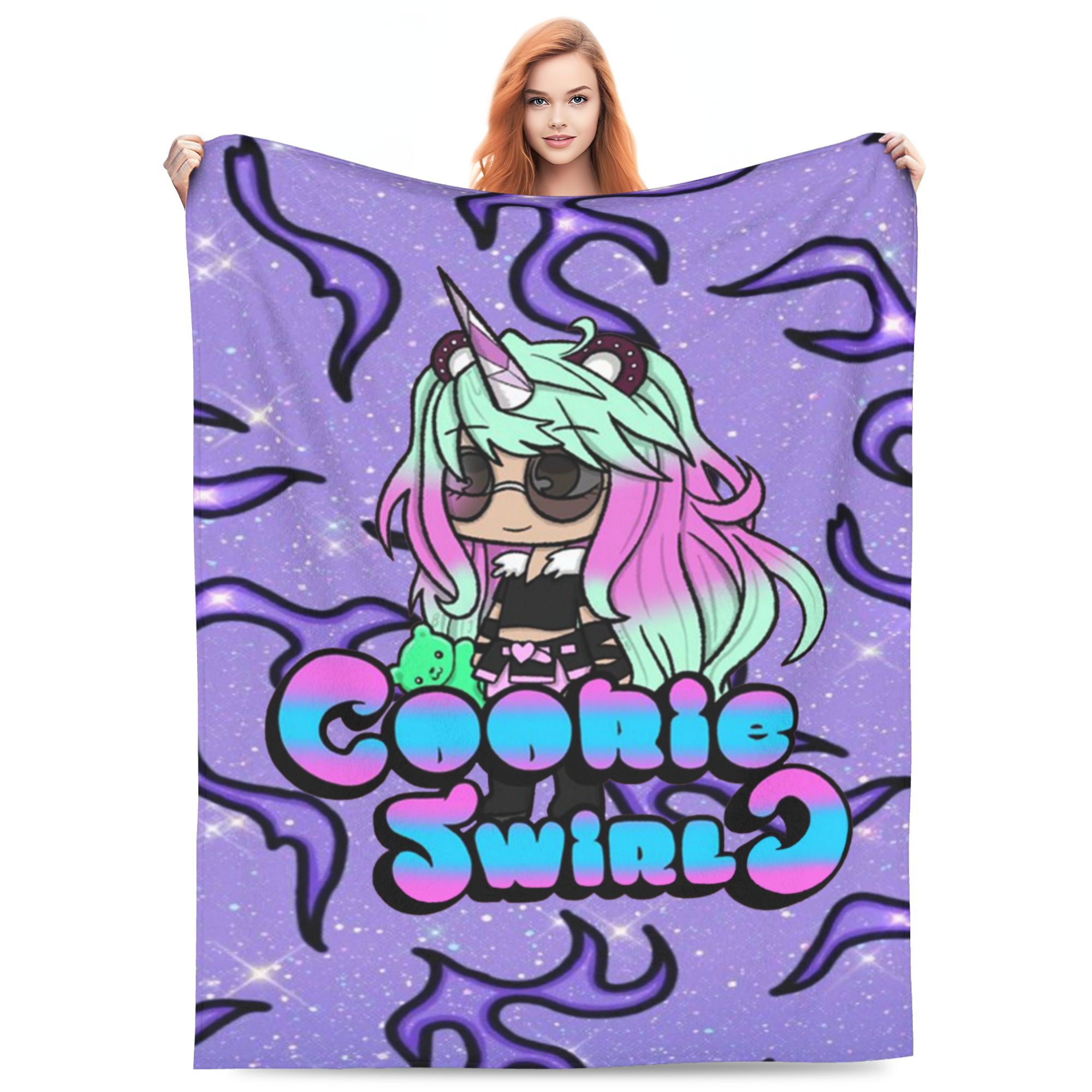 Cookieswirl C 3D Printing Blanket, Lightweight Throw Blankets Flannel