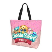Cookieswirl C Tote Bag For Women Cute Beach Bag Portable Handbag Ladies Sling Bag Reusable Grocery Bags For Travel Gym Shopping
