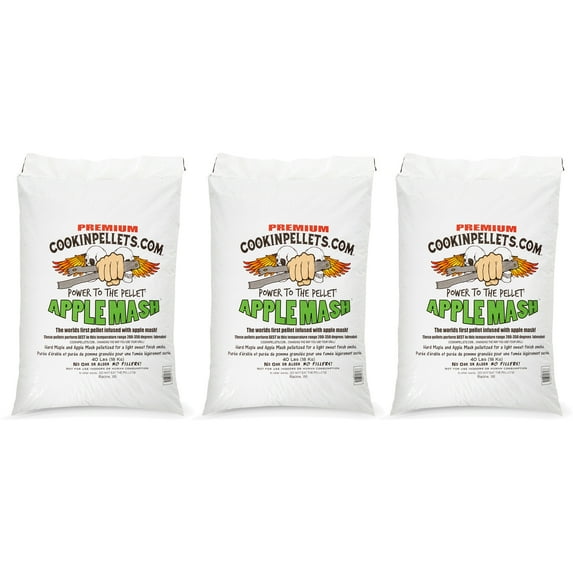 CookinPellets 40-Pound Apple Mash Hard Maple Smoker Wood Pellets, (2 Pack)