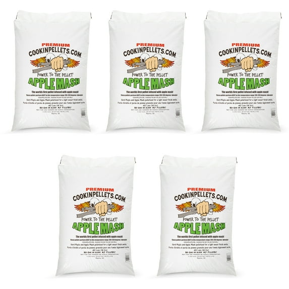 CookinPellets 40-Pound Apple Mash Hard Maple Smoker Wood Pellets, (5 Pack)