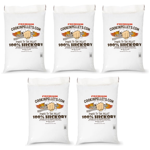 CookinPellets 40-Pound Premium Hickory Grill Smoker Wood Pellets (5 Pack)