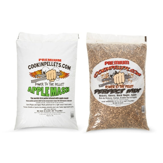 CookinPellets Perfect Mix Wood Pellets & Apple Mash Wood Pellets, 40Lb Bags
