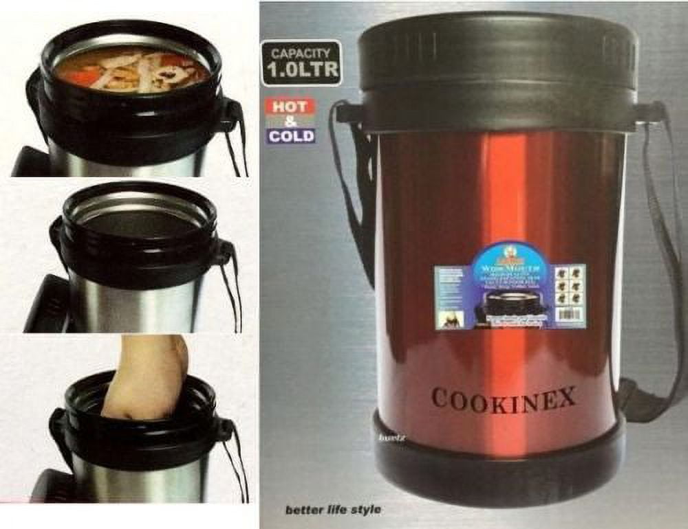 new COOKINEX Hot/Cold THERMOS Food/Beverage Stainless Steel RED