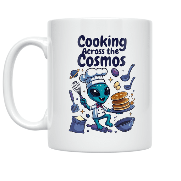 Cooking Across the Cosmos - Sci-Fi Culinary Fun Enthusiast - 11 oz Ceramic Coffee Mug