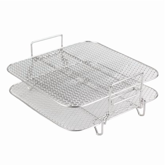 Cooking Air Fryer Accessories Stainless Steel Double-layer Grill Rack 20*20*9CM