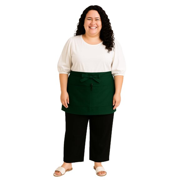 Cooking Apron Dark Green 1 Unisex Half Bistro Server Apron