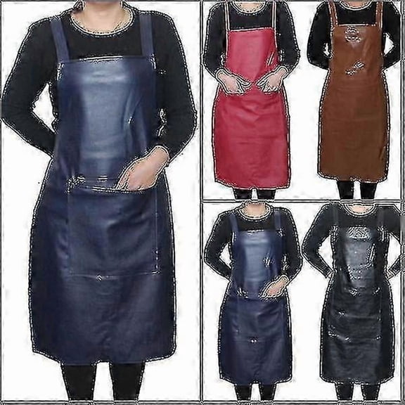 Cooking Apron Kitchen Apron Thickening Waterproof RubberBlack