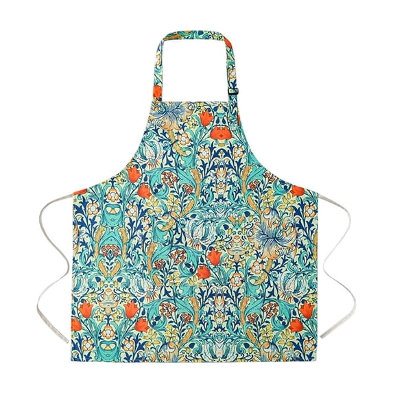Cooking Apron for Women,27.9x26 Inch Oilproof Waterproof Kitchen Apron | Adjustable Strap and Waist Ties Washable Printed Aprons for Baking Cooking Gardening