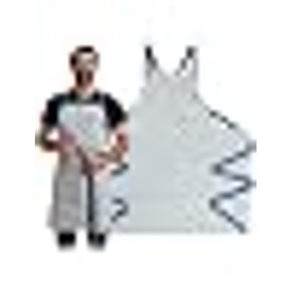 Cooking Apron with Pockets, Cross Back Apron Professional Chef Aprons for Men & Women, Eco-Conscious Upcycled Cotton
