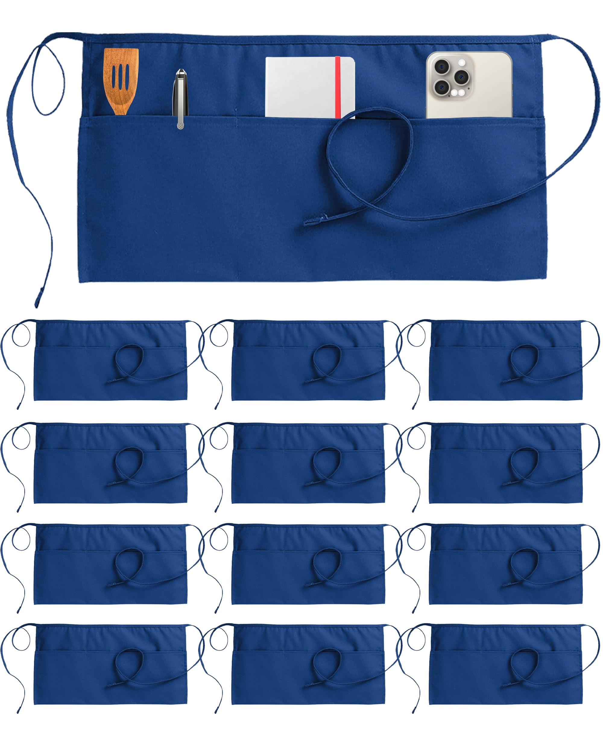 Cooking Aprons Blue 24x12 Inches (Pack of 12)