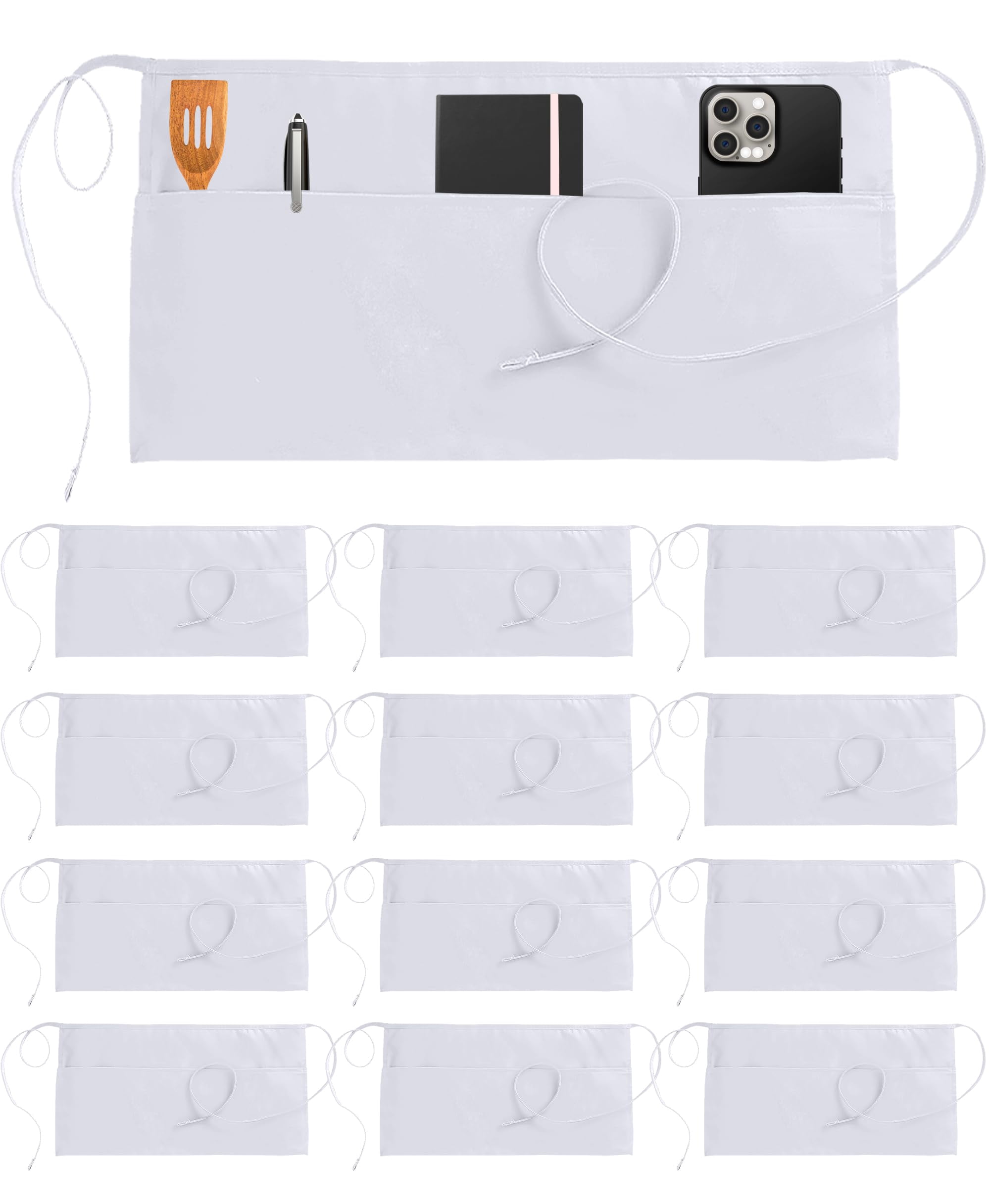 Cooking Aprons White 24x12 Inches (Pack of 12)