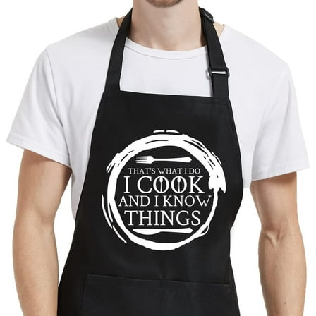 Cooking Aprons for Women with Pockets, Mens Aprons for Grilling BBQ Grill Chef Kitchen Funny Birthday Gifts for Men Dad Mom Husband Wife Christmas Thanksgiving Fathers Day