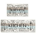 thumbnail image 1 of Beige Farmhouse Chef Kitchen Rugs and Mats Set of 2, 17"x47"+17"x30" Non-Slip Machine Washable Runner Rugs for Kitchen Floor, Soft Kitchen Mat Set for Home,Laundry Room,Chef Pattern, 1 of 7