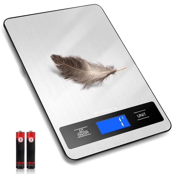 Cooking Baking Scale Digital, 1g/0.05oz Precision, Extra Large Platform, Stainless Steel Waterproof, LCD Display for Grams oz ml, Ash Silver