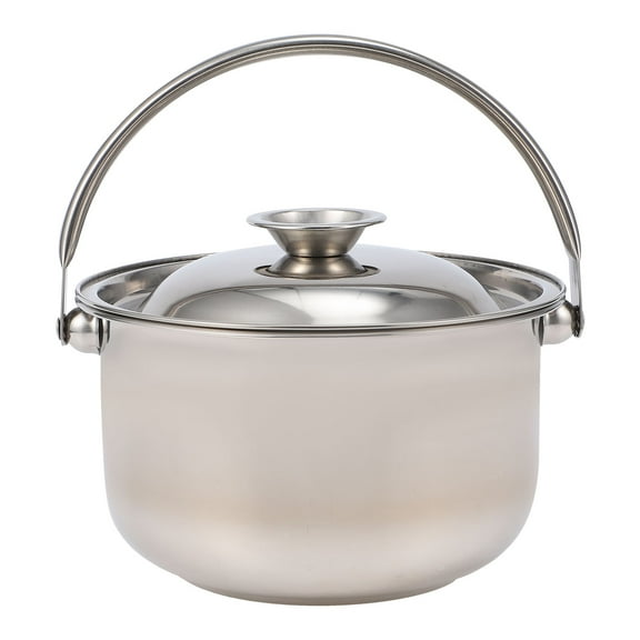 Stainless Steel Cooking Bowl with Lid, Non-Stick Noodle Pot and Rice Cooker, Steaming Cookware for Kitchen Use
