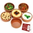 thumbnail image 1 of Cooking Clay Bow, Ancient Cookware Clay Pan, Traditional Vintage Portuguese Terracotta Roaster, Korean Cooking Stone Bowl Pot for Bibimbap, Cazuelas de Barro Mexicanas, Gift for Mom, 6 PCs, 1 of 9