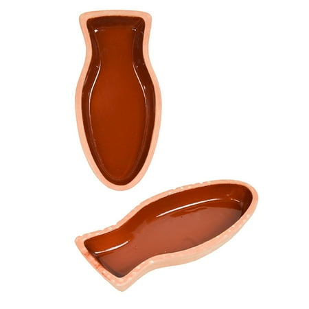 Cooking Clay Bowl, Earthenware Mud Pot, Portuguese Terracotta Casserole Clay Cookware, Fish Shape 2 PCs