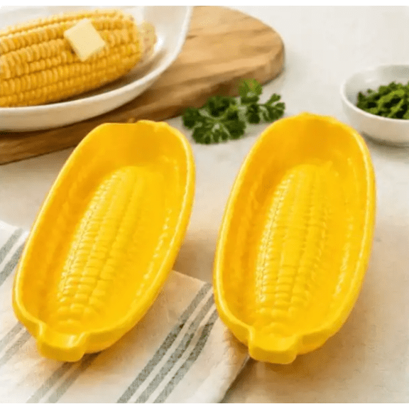 Cooking Concepts Corn Tray Set, Microwave & Dishwasher Safe, 4 Piece Set (2 Packs)